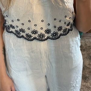 XL Romper Flower & Stripes